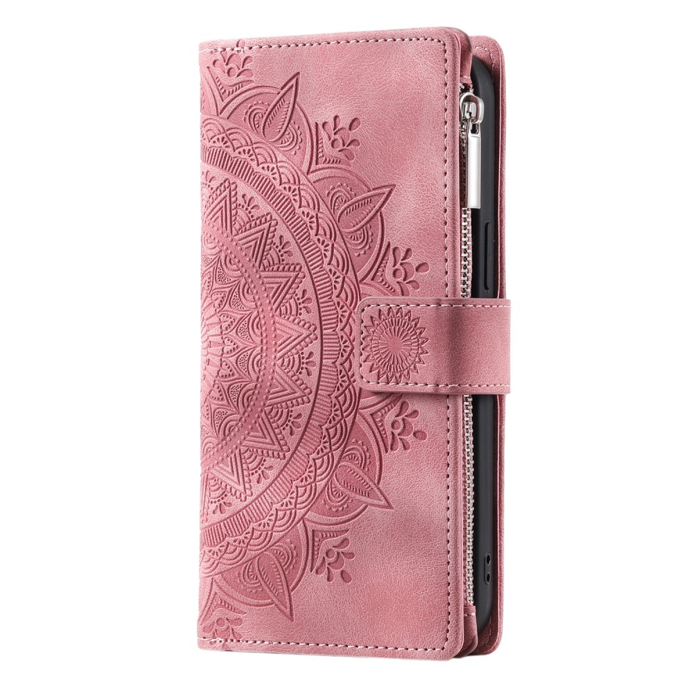 Samsung Galaxy A54 Portemonnee tas Mandala roze