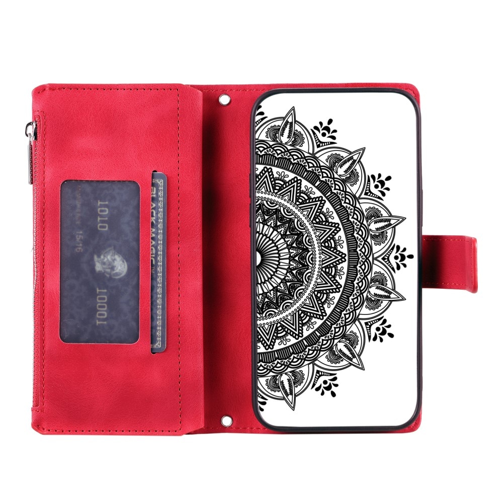 iPhone 12 Mini Portemonnee tas Mandala rood