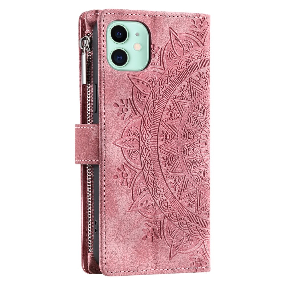 iPhone 12 Mini Portemonnee tas Mandala roze