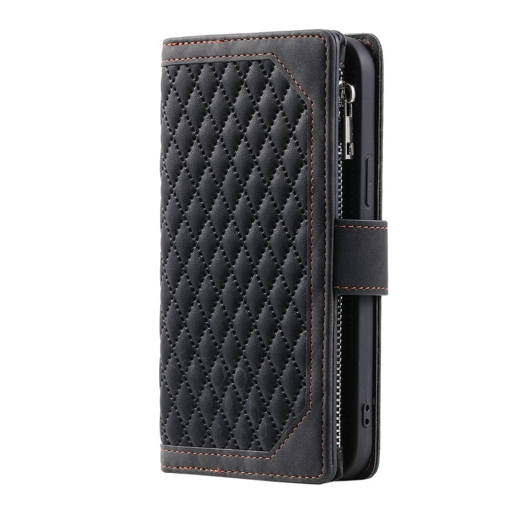 Samsung Galaxy S23 Ultra Portemonnee tas Quilted zwart