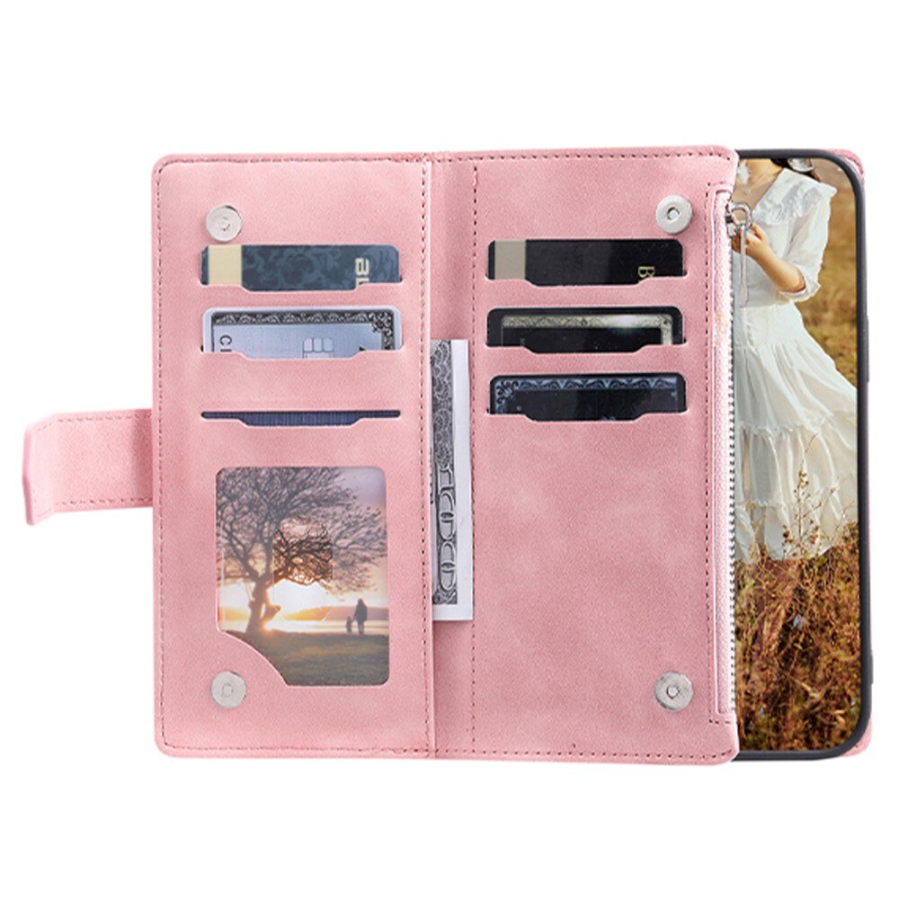 Samsung Galaxy S23 Ultra Portemonnee tas Quilted Roze