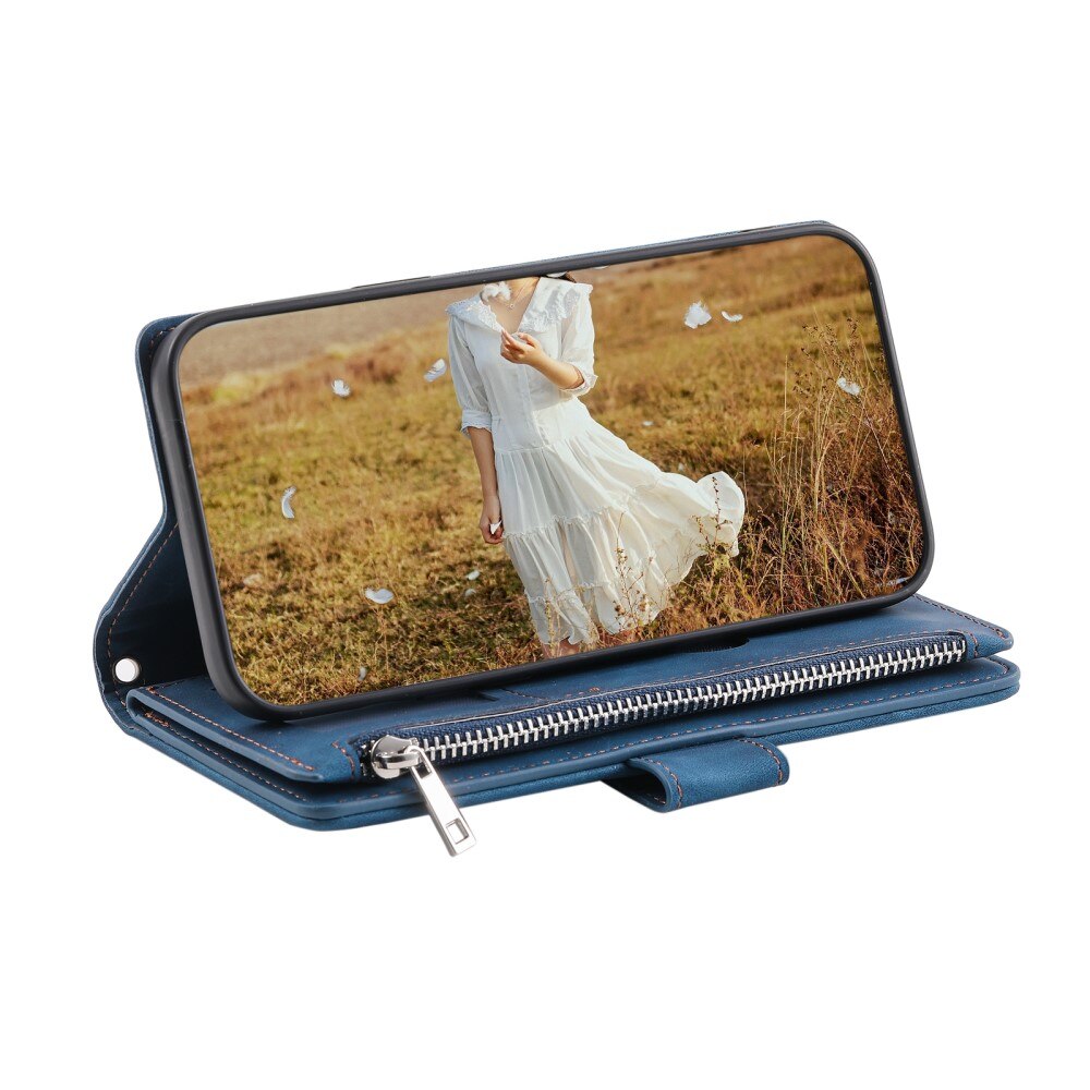 Samsung Galaxy S23 Portemonnee tas Quilted Blauw