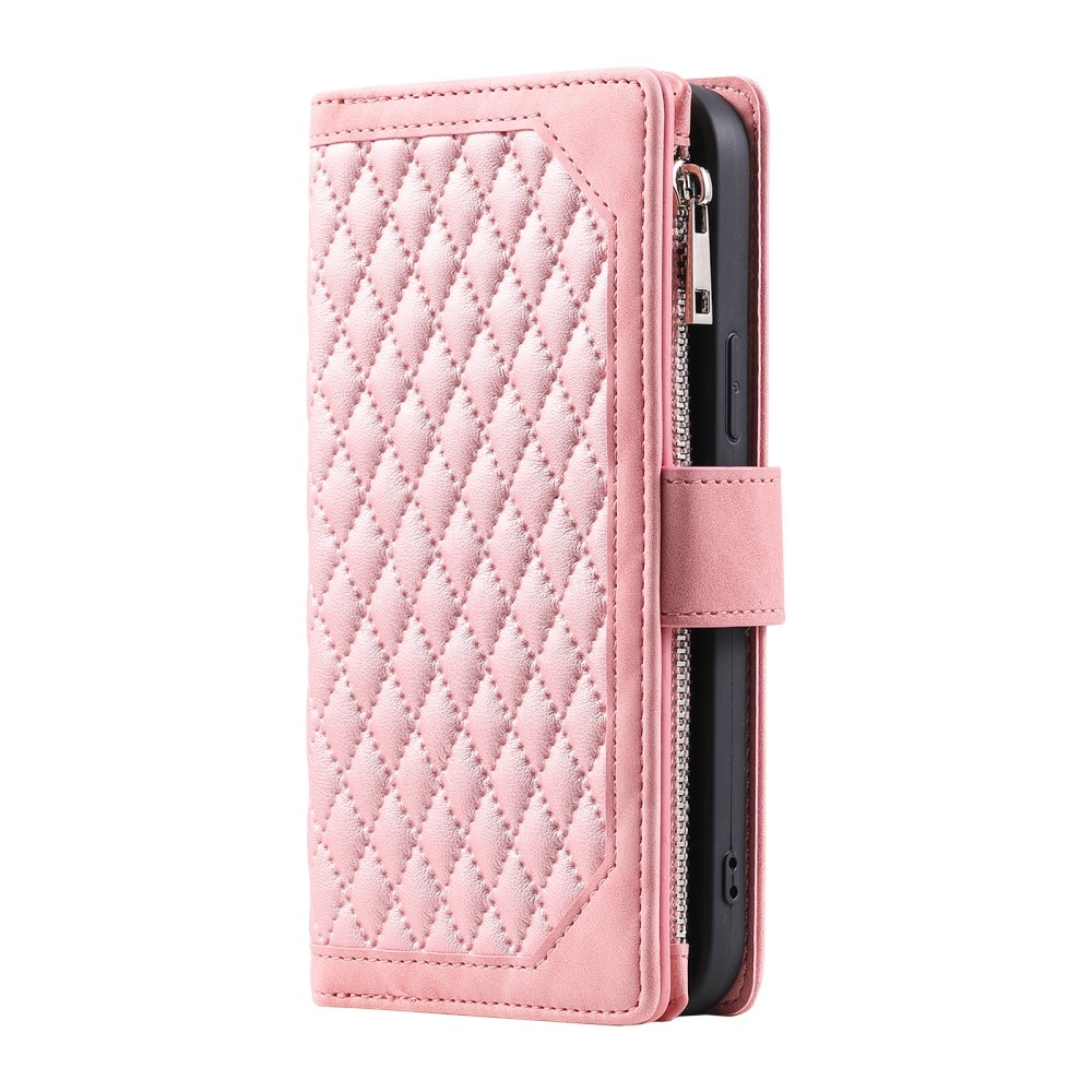 Samsung Galaxy S23 Portemonnee tas Quilted roze