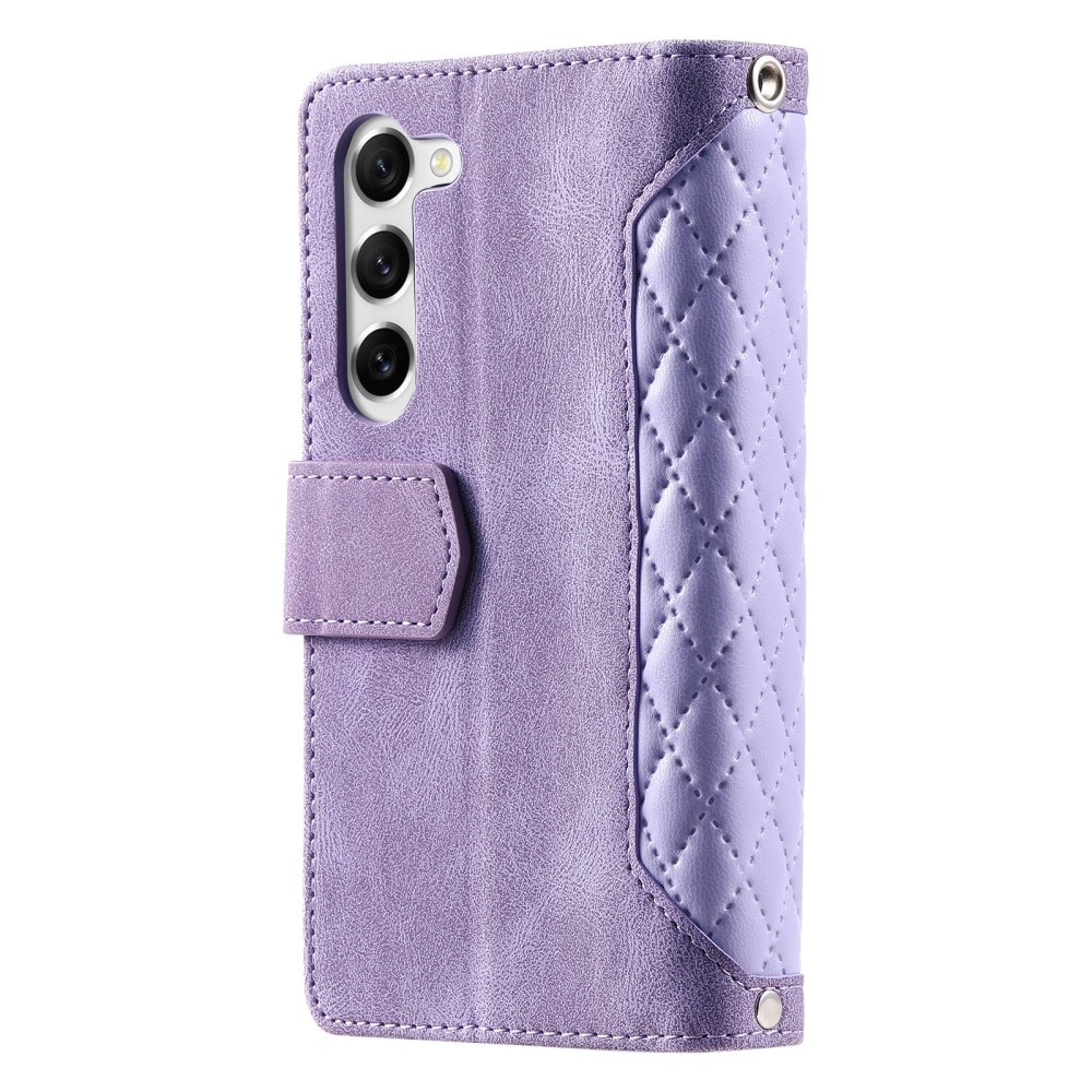 Samsung Galaxy S23 Plus Portemonnee tas Quilted Paars