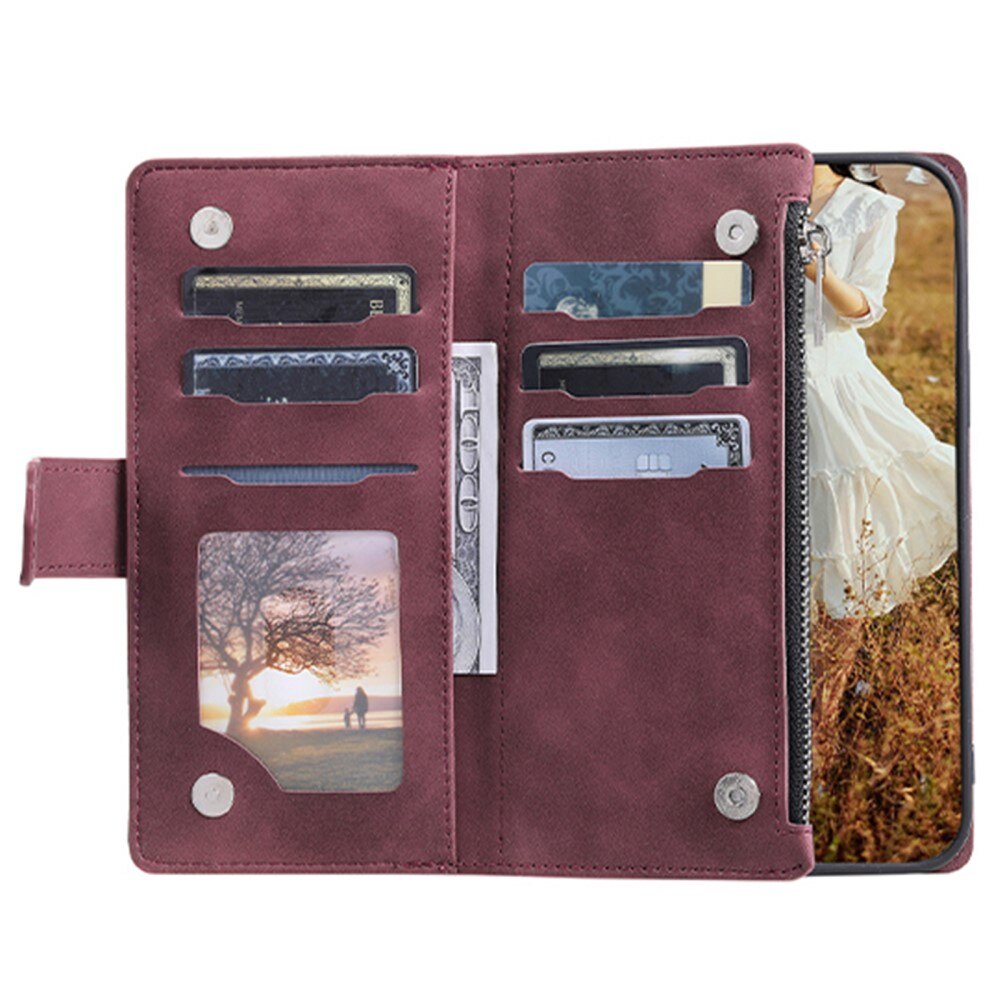 Samsung Galaxy S23 Plus Portemonnee tas Quilted Rood