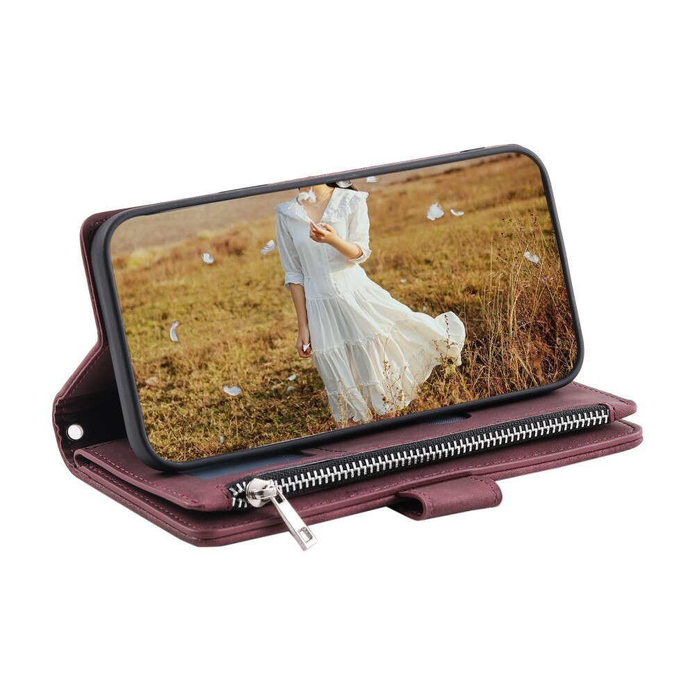 Samsung Galaxy S23 Plus Portemonnee tas Quilted Rood