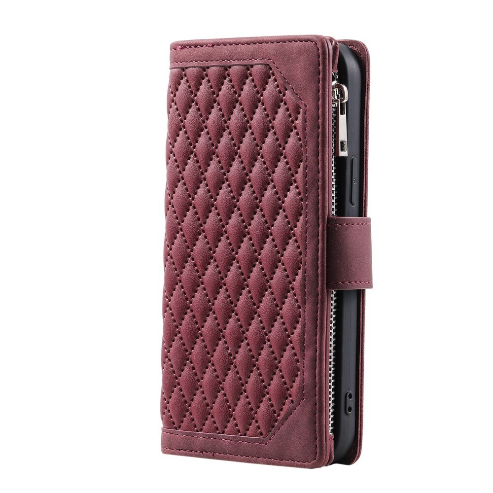 Samsung Galaxy S23 Plus Portemonnee tas Quilted Rood