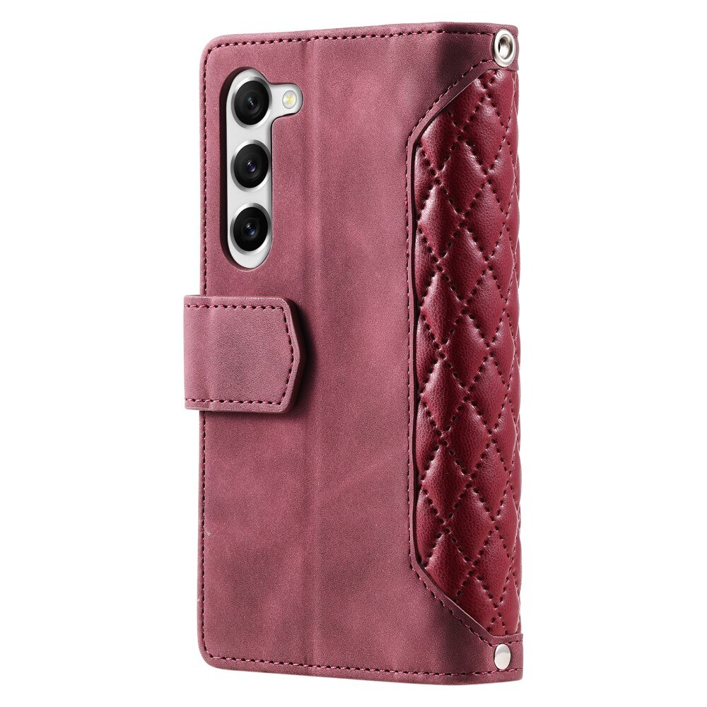 Samsung Galaxy S23 Plus Portemonnee tas Quilted Rood