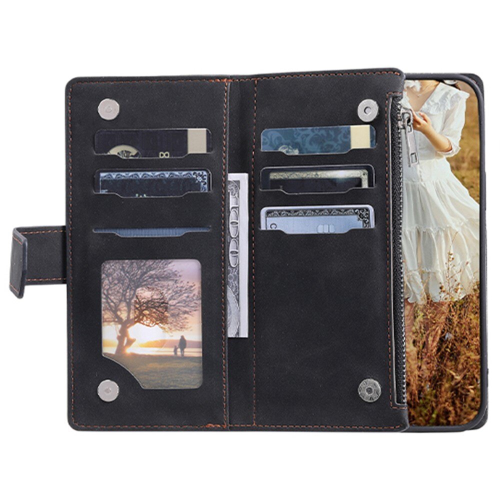 Samsung Galaxy S23 Plus Portemonnee tas Quilted Zwart
