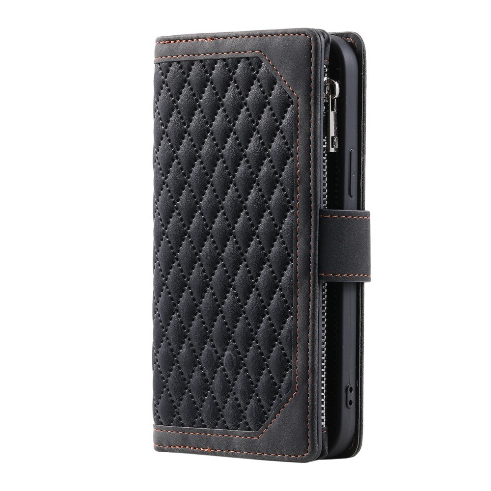 Samsung Galaxy S23 Plus Portemonnee tas Quilted Zwart