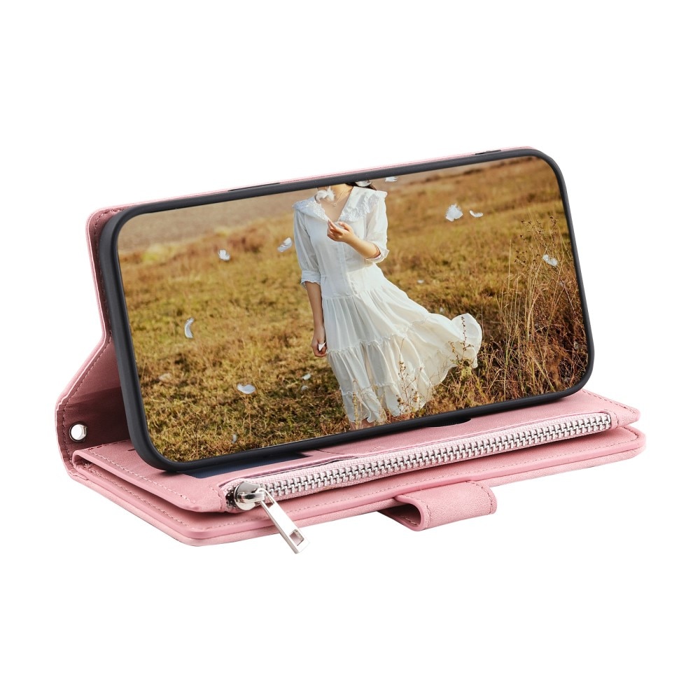 Samsung Galaxy S23 Plus Portemonnee tas Quilted roze