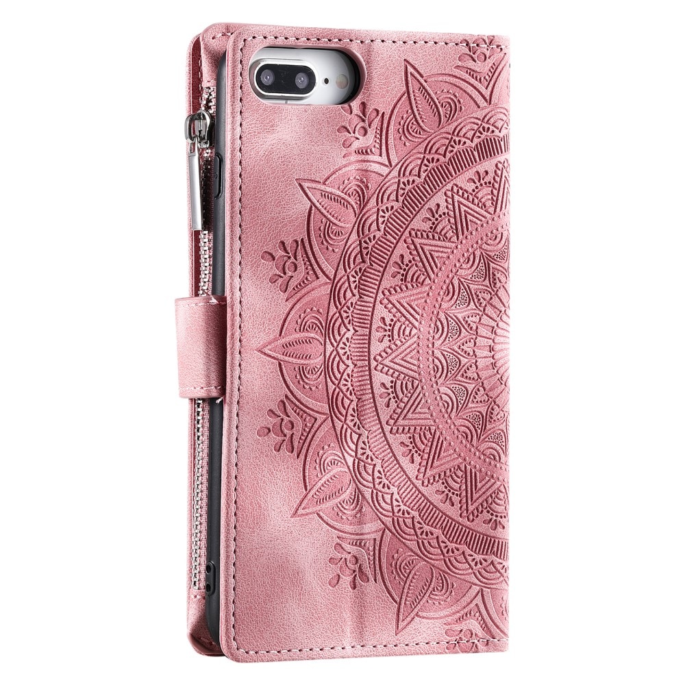 iPhone 7 Plus/8 Plus Portemonnee tas Mandala roze