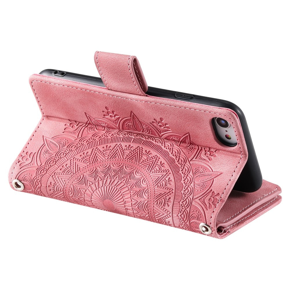 iPhone 8 Portemonnee tas Mandala roze