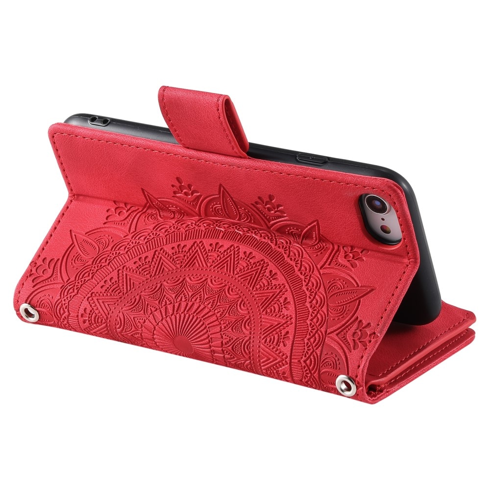 iPhone SE (2022) Portemonnee tas Mandala rood
