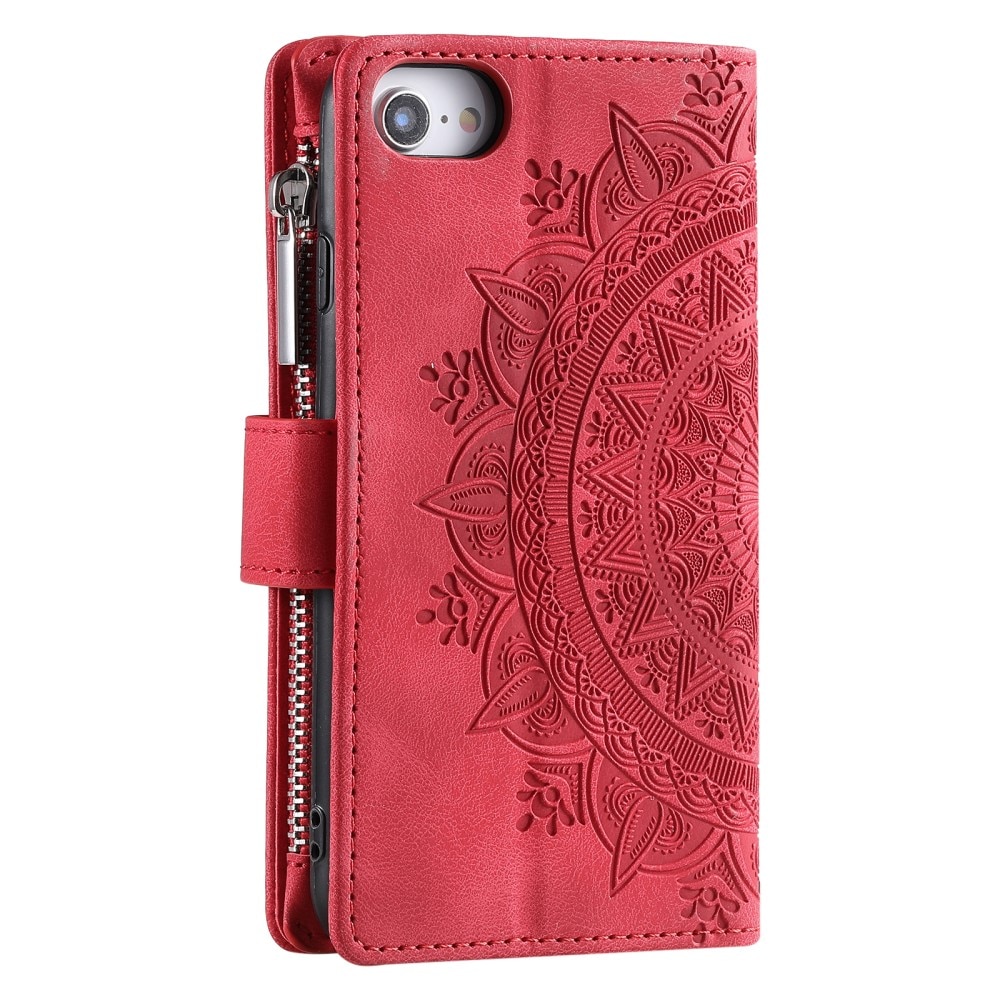 iPhone 8 Portemonnee tas Mandala rood