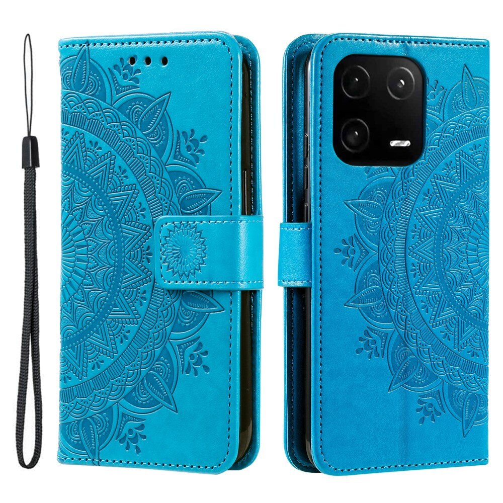 Xiaomi 13 Pro Leren Mandalahoesje blauw