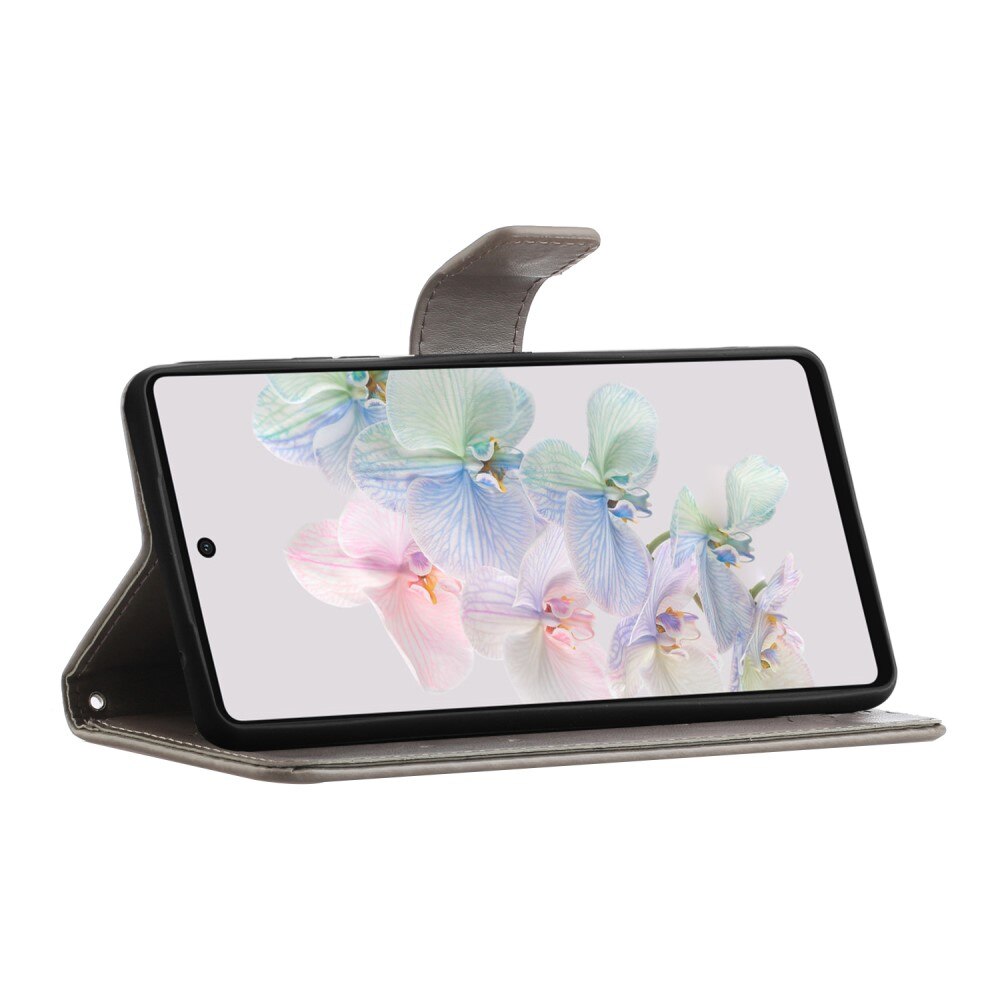 Google Pixel 7a Leren vlinderhoesje Grijs