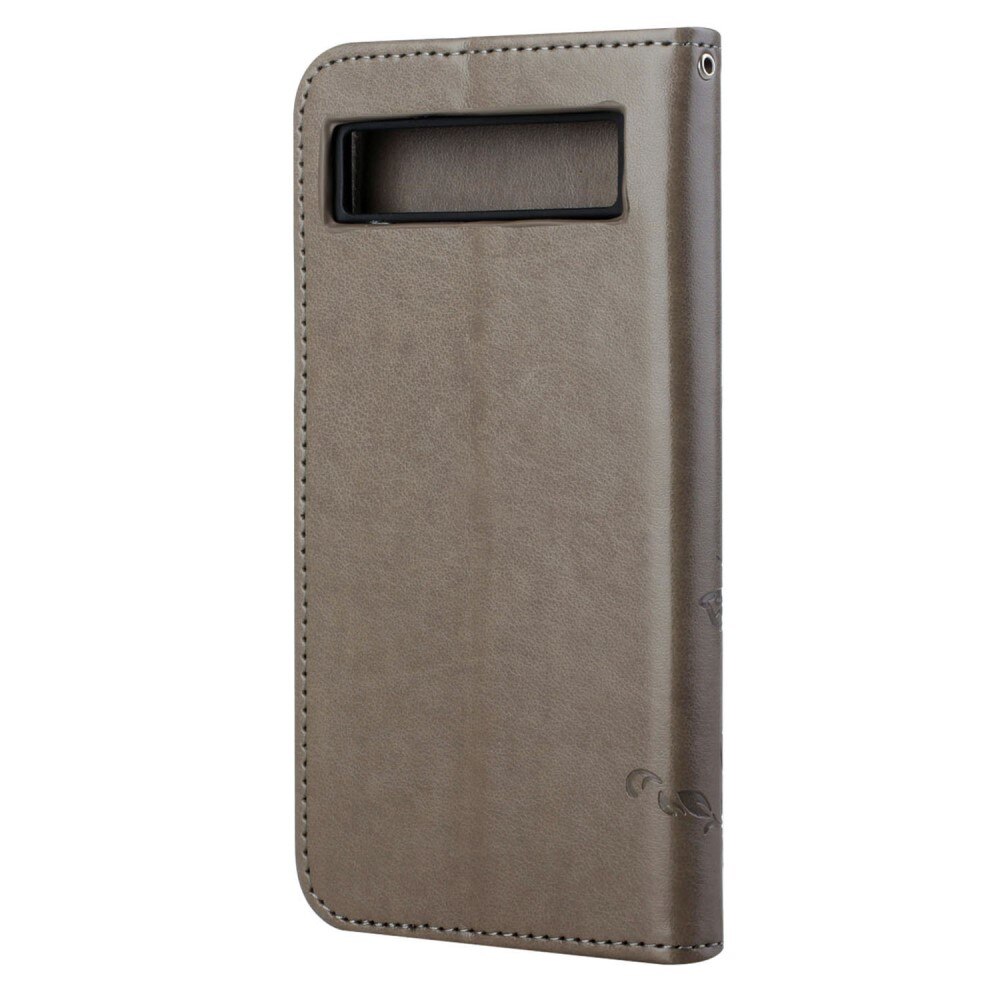 Google Pixel 7a Leren vlinderhoesje Grijs