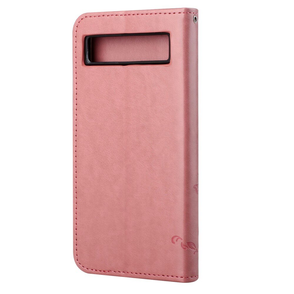 Google Pixel 7a Leren vlinderhoesje Roze