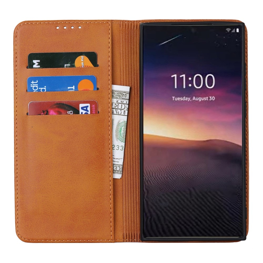 Samsung Galaxy S23 Ultra Slim Smartphonehoesje cognac