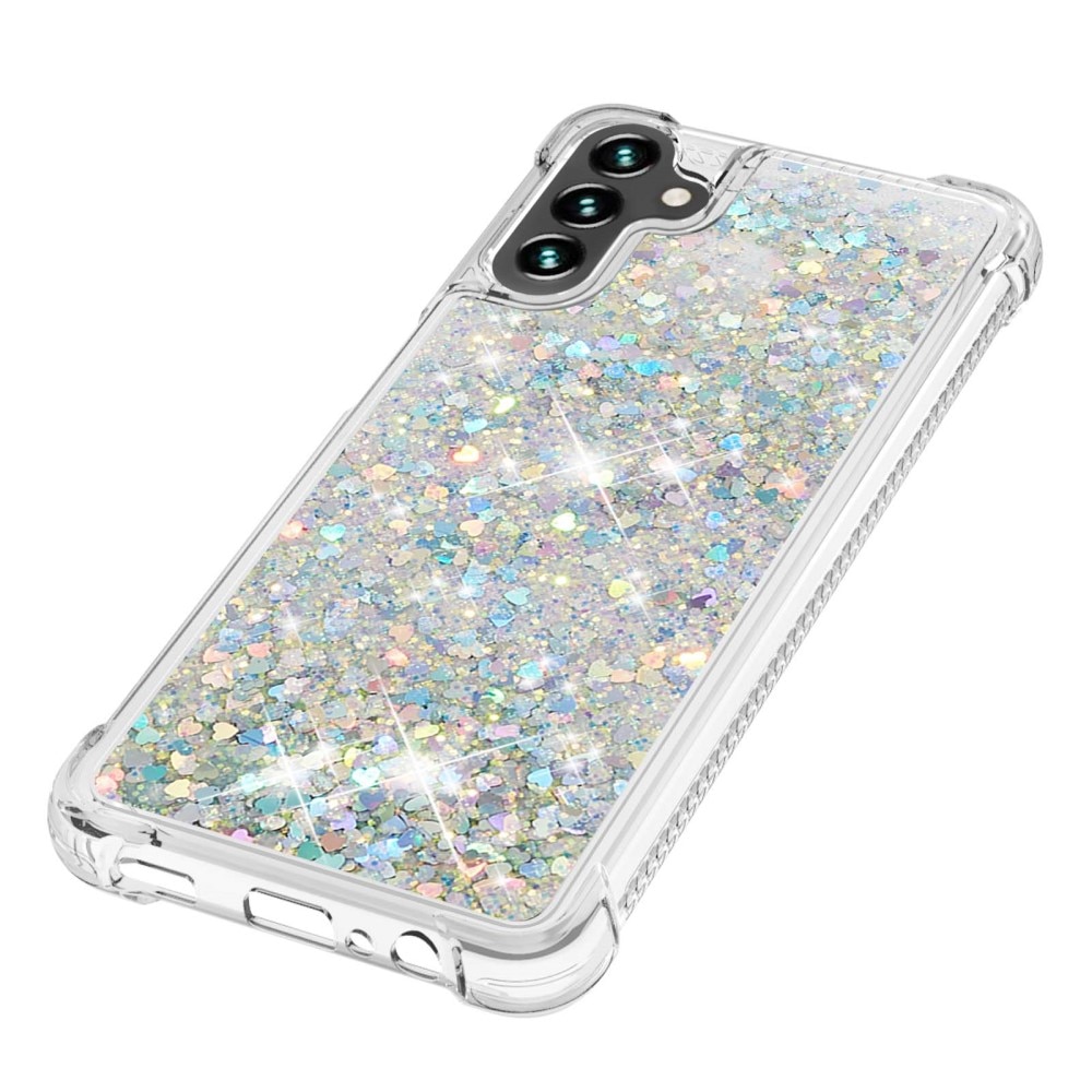 Samsung Galaxy A54 Glitter Powder TPU Hoesje zilver