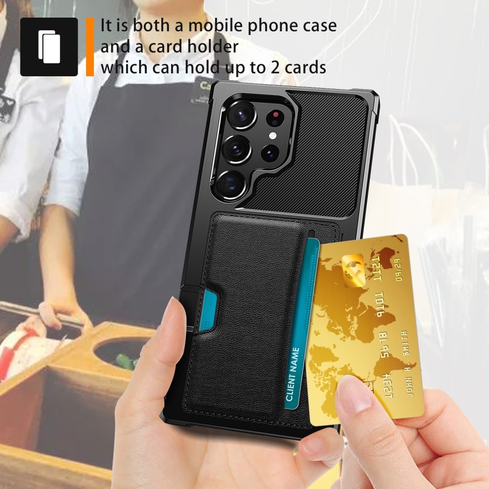 Samsung Galaxy S23 Ultra Tough Card Case zwart