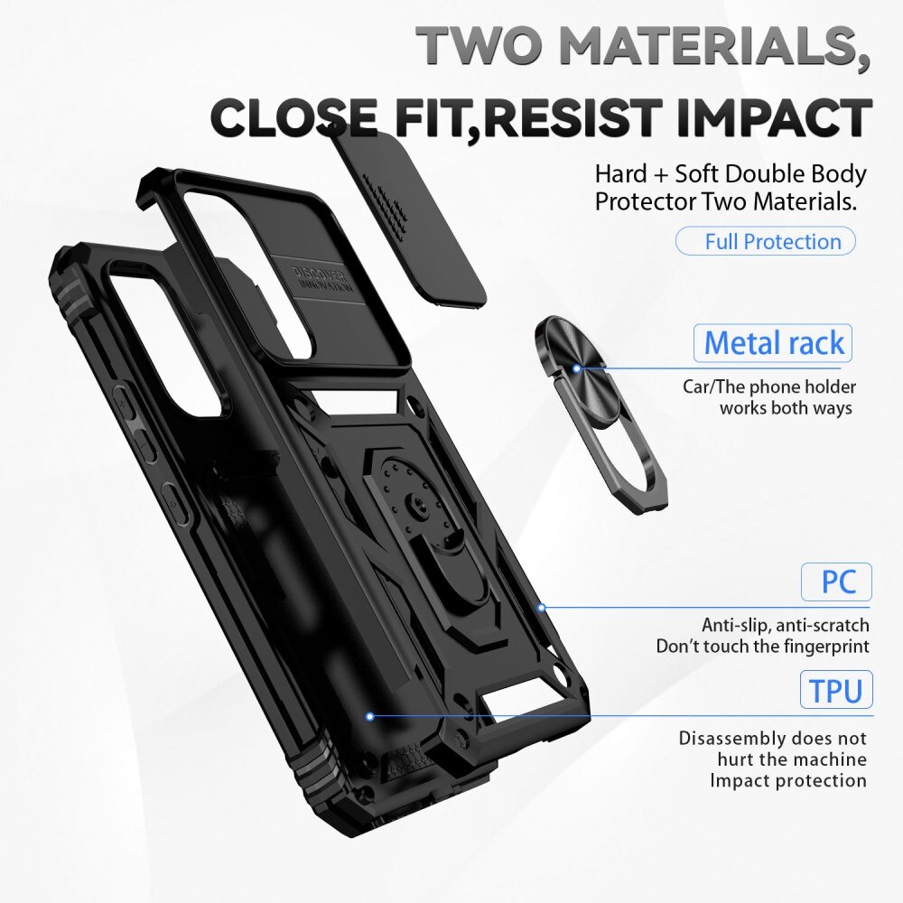 Samsung Galaxy A54 Hybridcase Ring+Camera Protector zwart