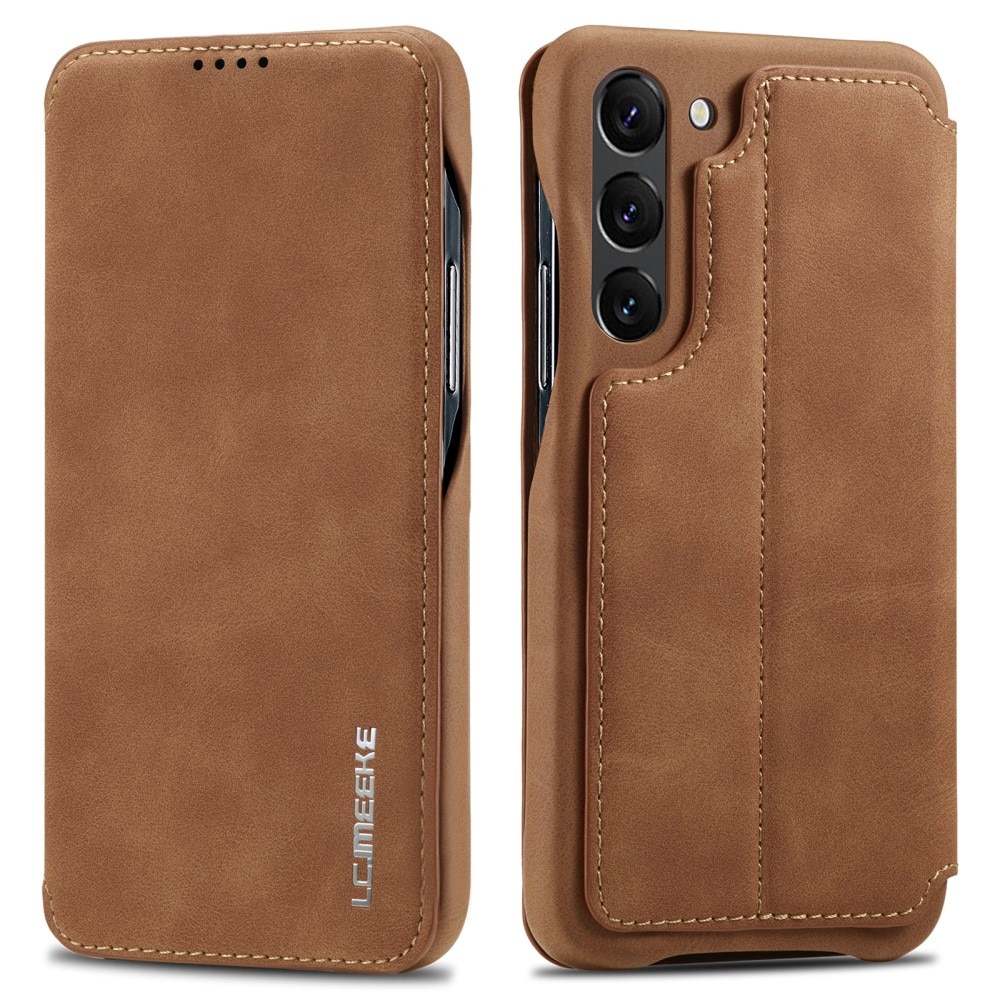 Slim Bookcover hoesje Samsung Galaxy S23 cognac