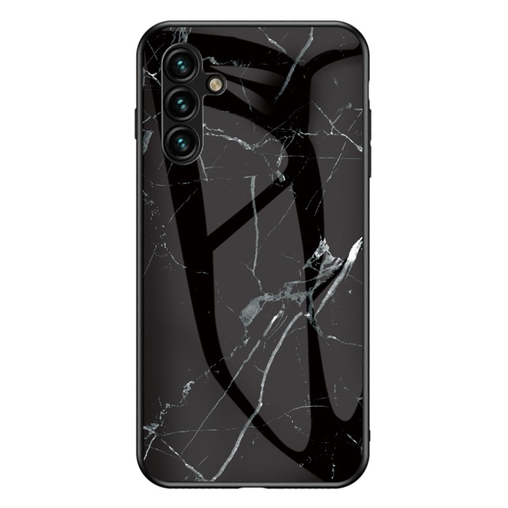Samsung Galaxy A54 Hoesje Gehard Glas zwart marmer