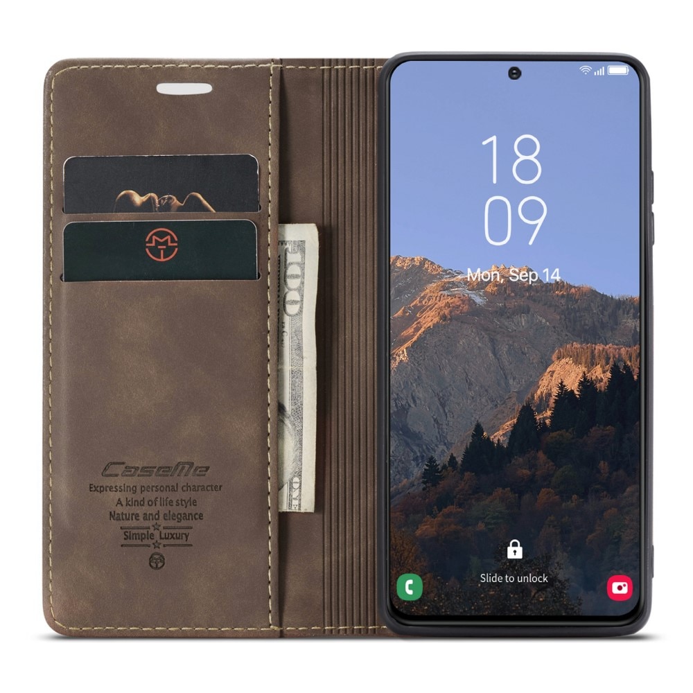Slim Bookcover hoesje Samsung Galaxy S23 bruin
