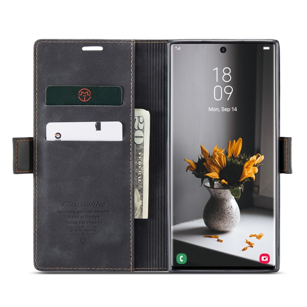 Slim Bookcover hoesje Samsung Galaxy S23 Ultra zwart