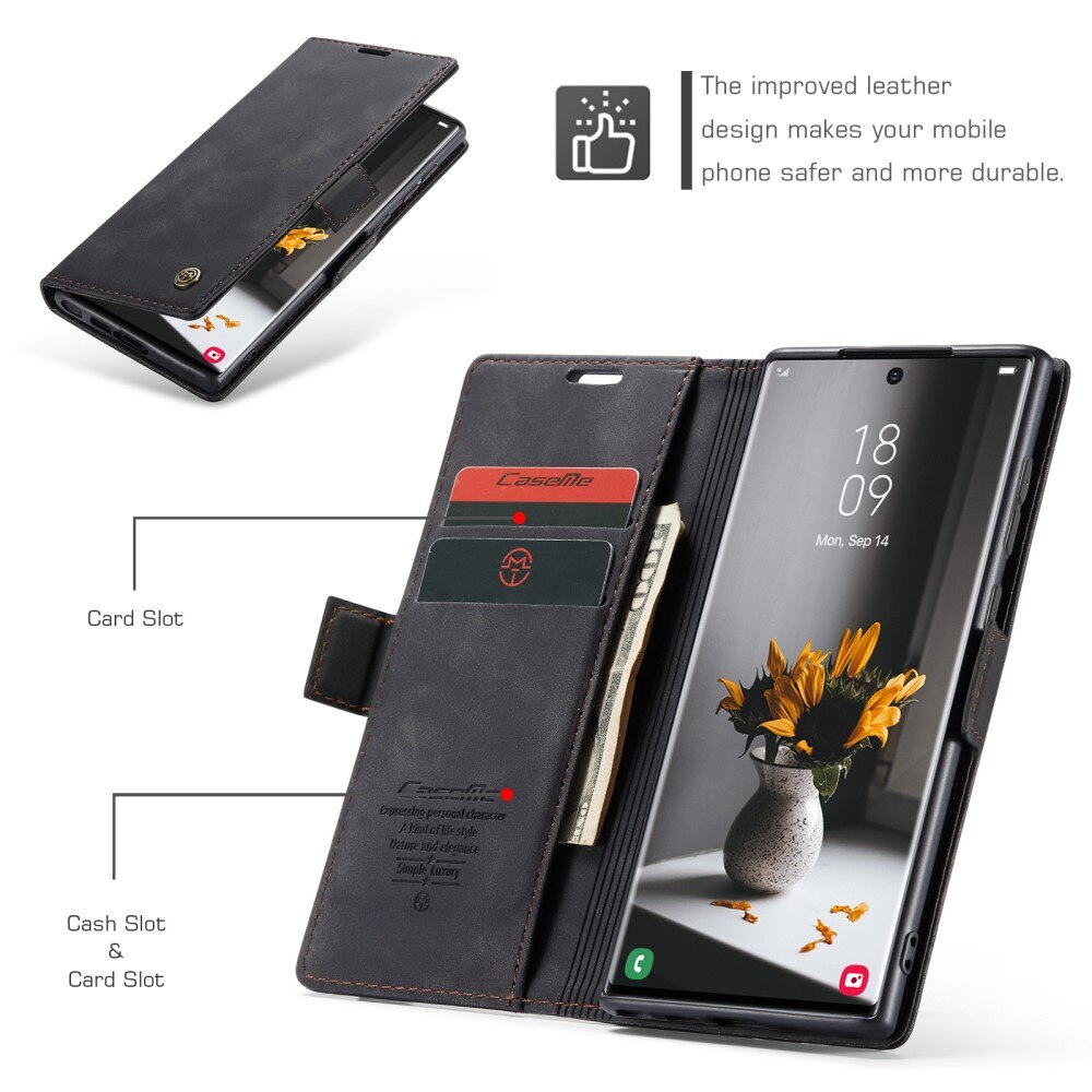 Slim Bookcover Hoesje Samsung Galaxy S23 Ultra Zwart