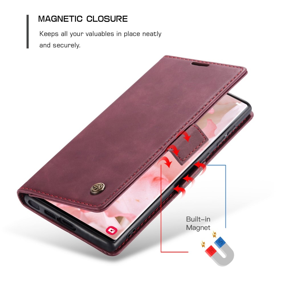 Slim Bookcover hoesje Samsung Galaxy S23 Ultra rood