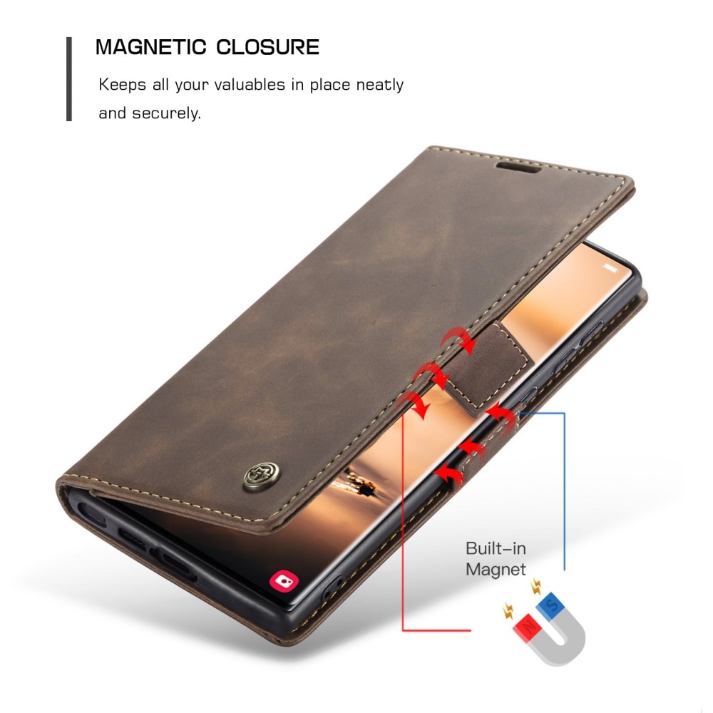 Slim Bookcover hoesje Samsung Galaxy S23 Ultra bruin