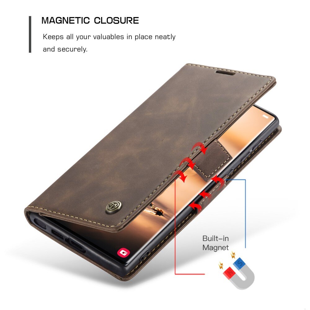 Slim Bookcover Hoesje Samsung Galaxy S23 Ultra Bruin