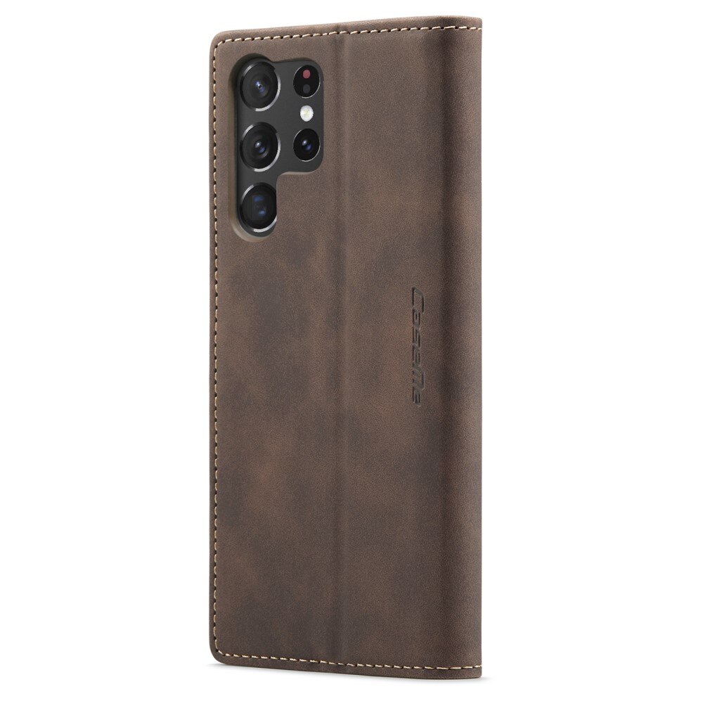Slim Bookcover Hoesje Samsung Galaxy S23 Ultra Bruin