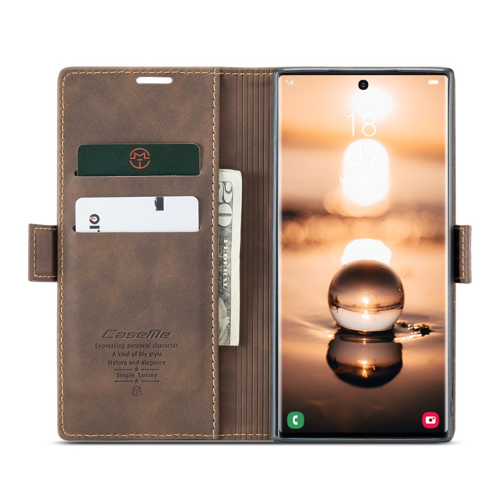 Slim Bookcover Hoesje Samsung Galaxy S23 Ultra Bruin