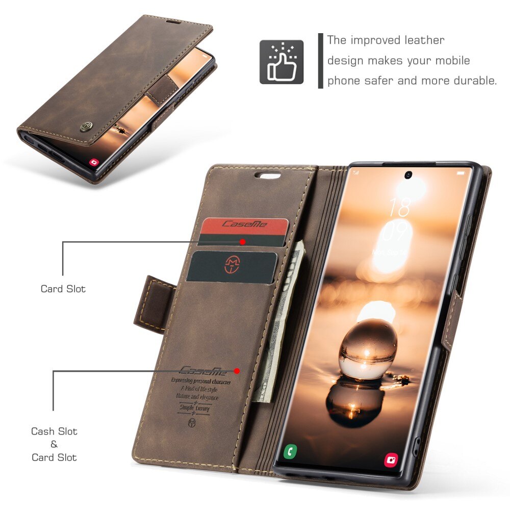 Slim Bookcover Hoesje Samsung Galaxy S23 Ultra Bruin