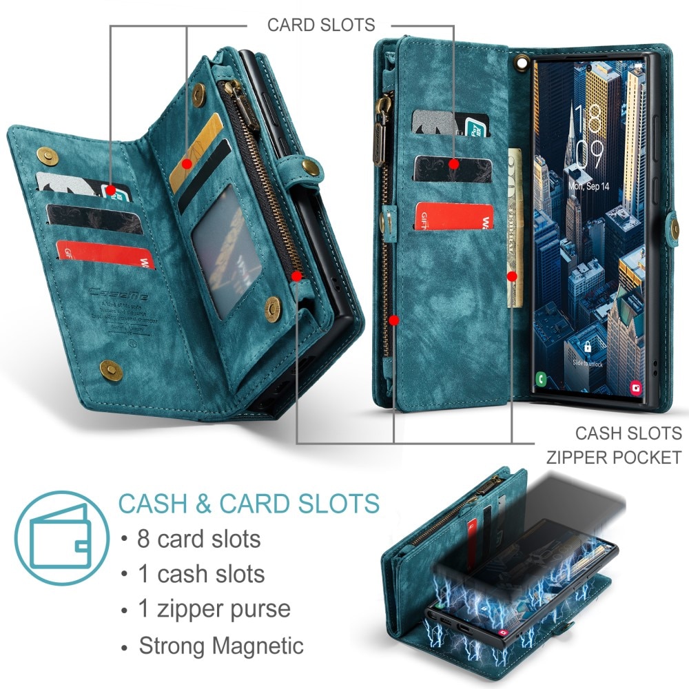 Multi-slot Hoesje Samsung Galaxy S23 Ultra blauw