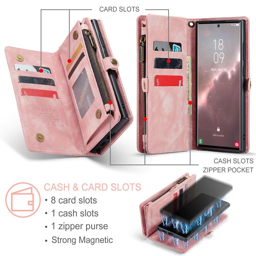 Multi-slot Hoesje Samsung Galaxy S23 Ultra Roze