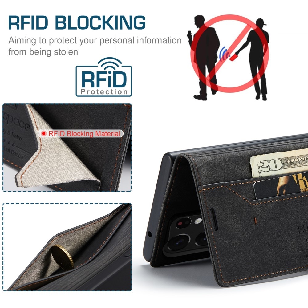 RFID blocking Bookcover hoesje Samsung Galaxy S23 Ultra zwart