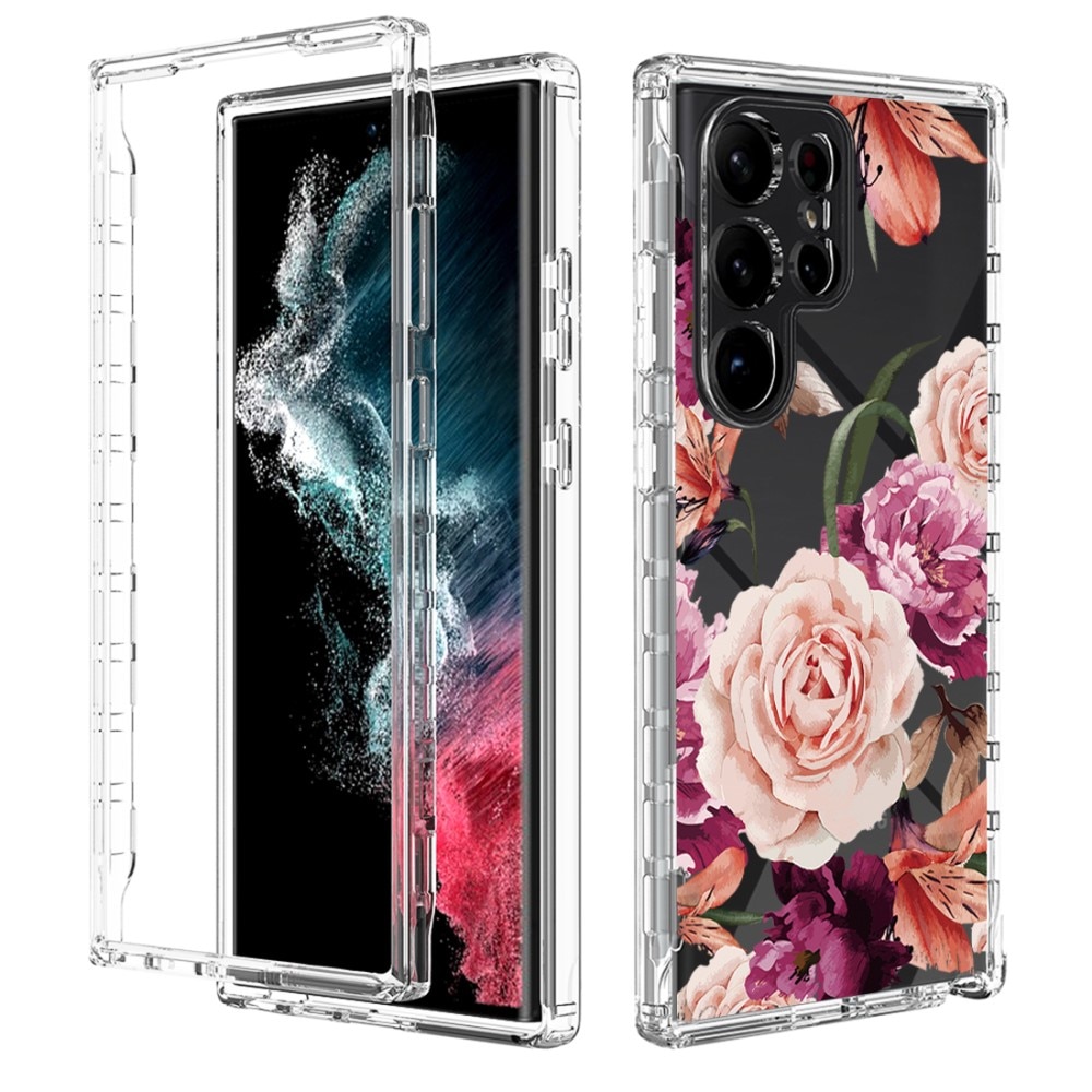 Samsung Galaxy S23 Ultra Full Cover Hoesje bloemen