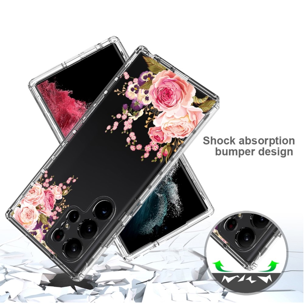 Samsung Galaxy S23 Ultra Full Cover Hoesje bloemen