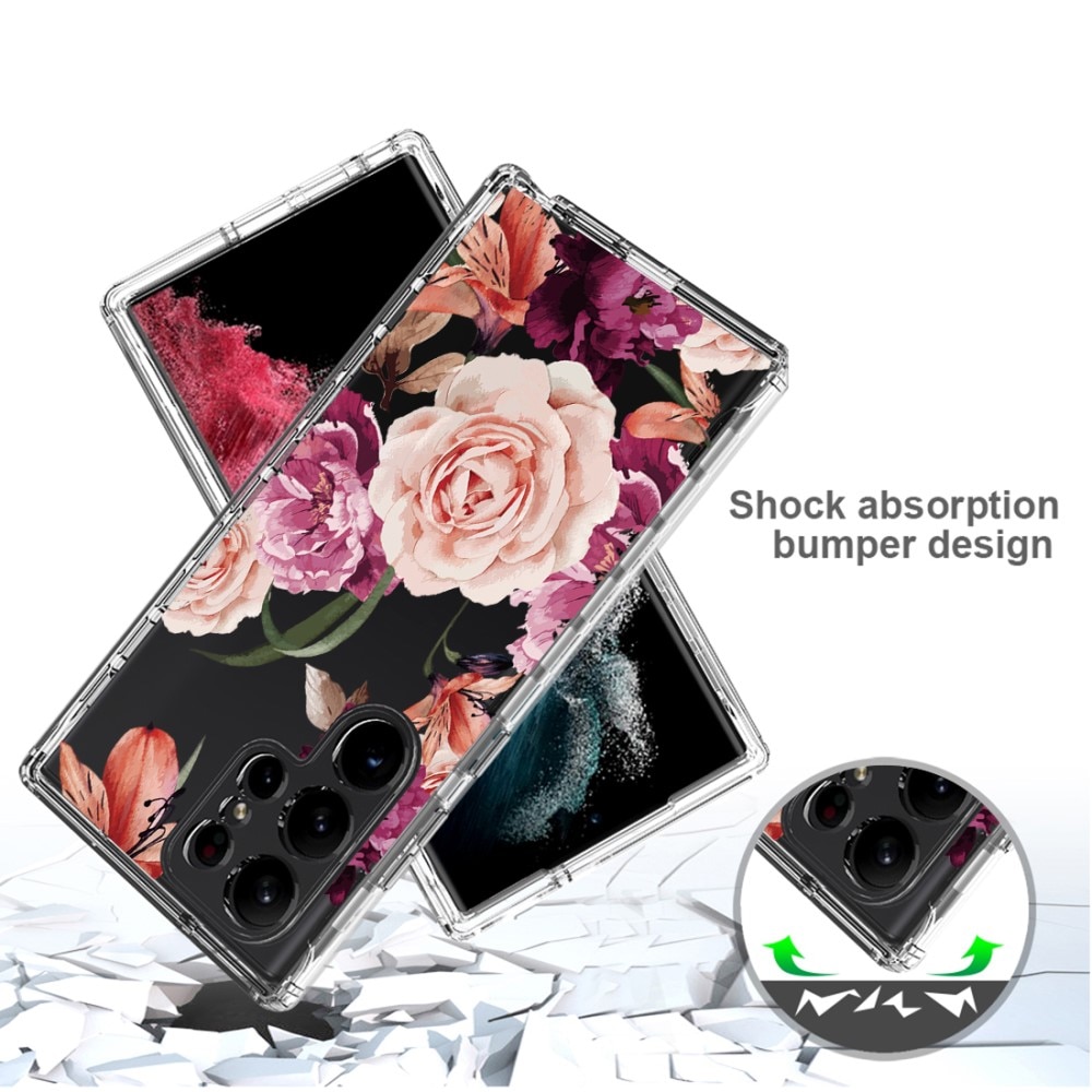 Samsung Galaxy S23 Ultra Full Cover Hoesje bloemen