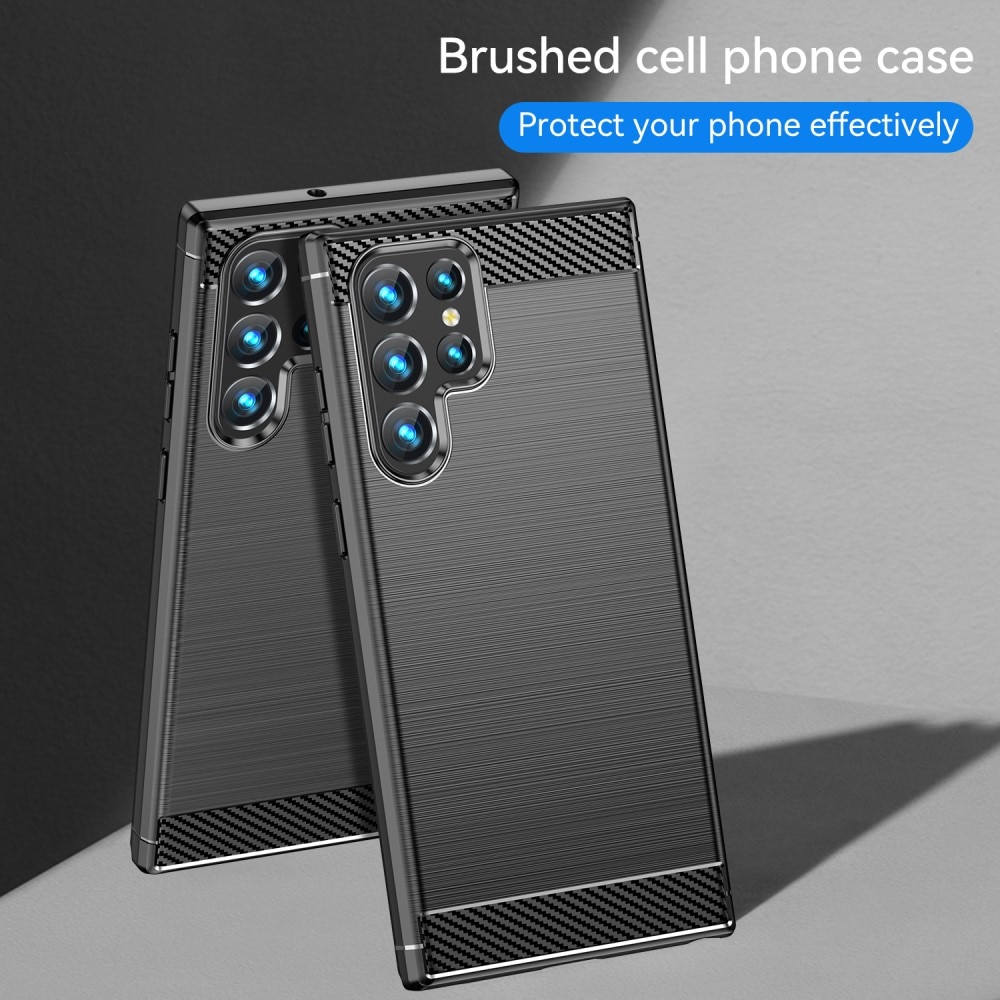 Hoesje TPU Brushed Samsung Galaxy S23 Ultra Zwart