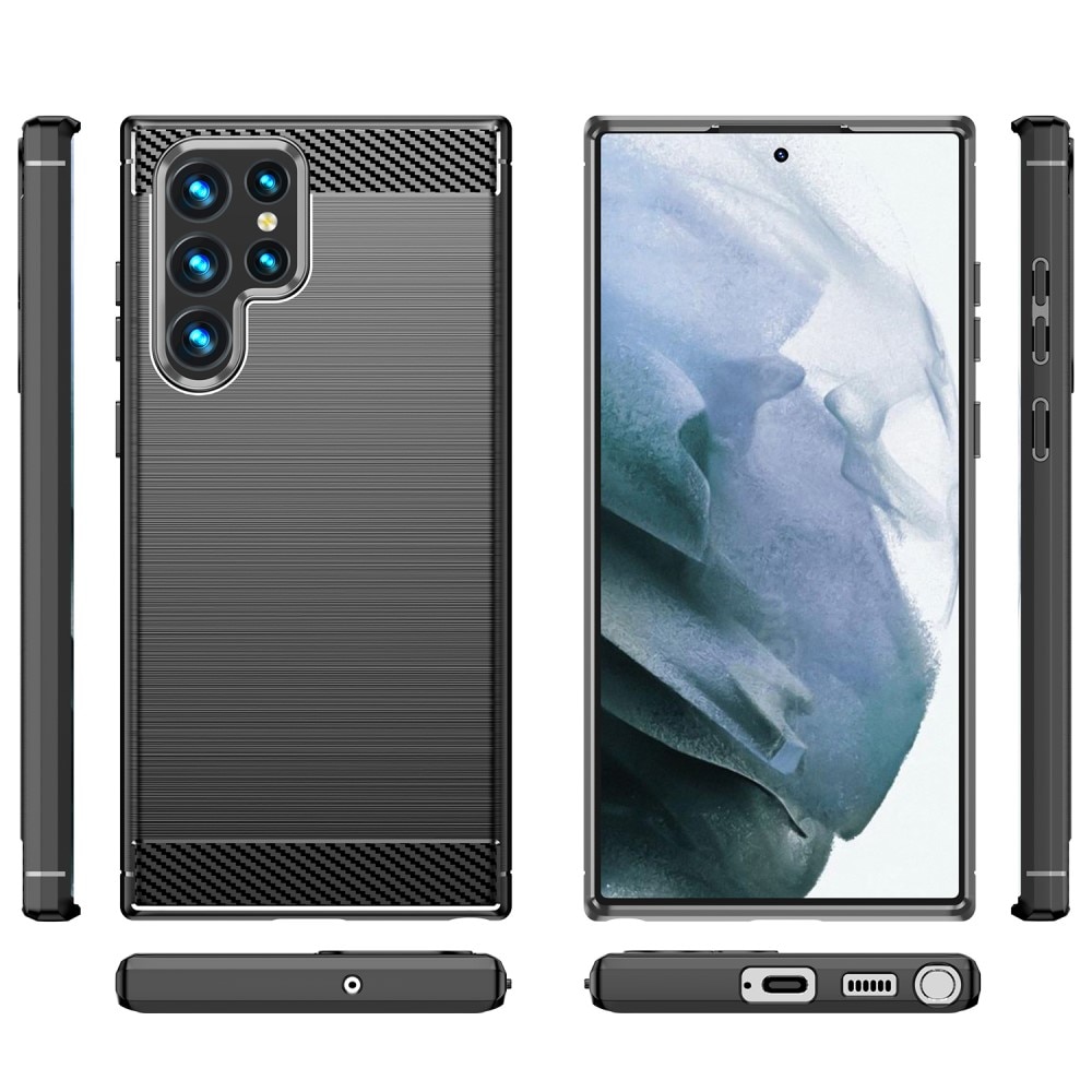 Hoesje TPU Brushed Samsung Galaxy S23 Ultra Zwart