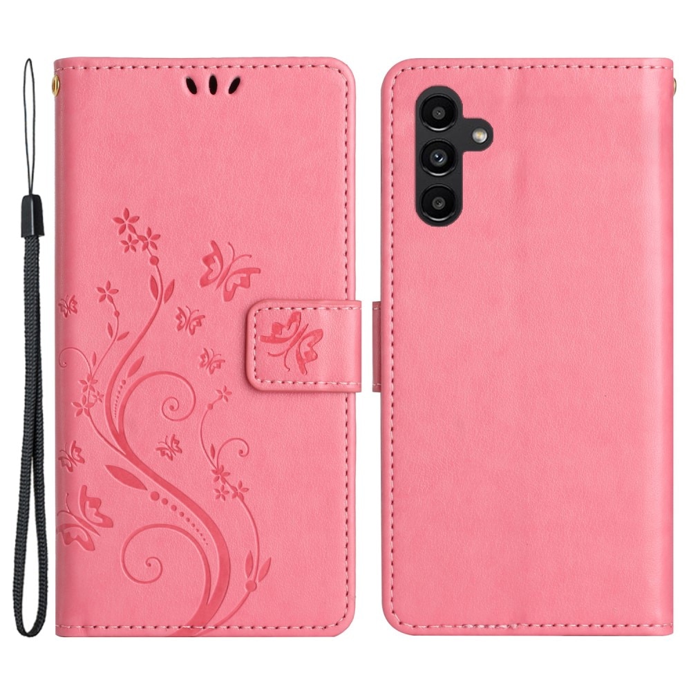 Samsung Galaxy A54 Leren vlinderhoesje roze