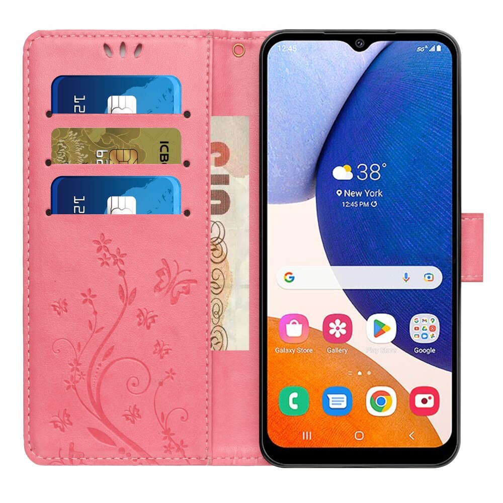 Samsung Galaxy A54 Leren vlinderhoesje Roze