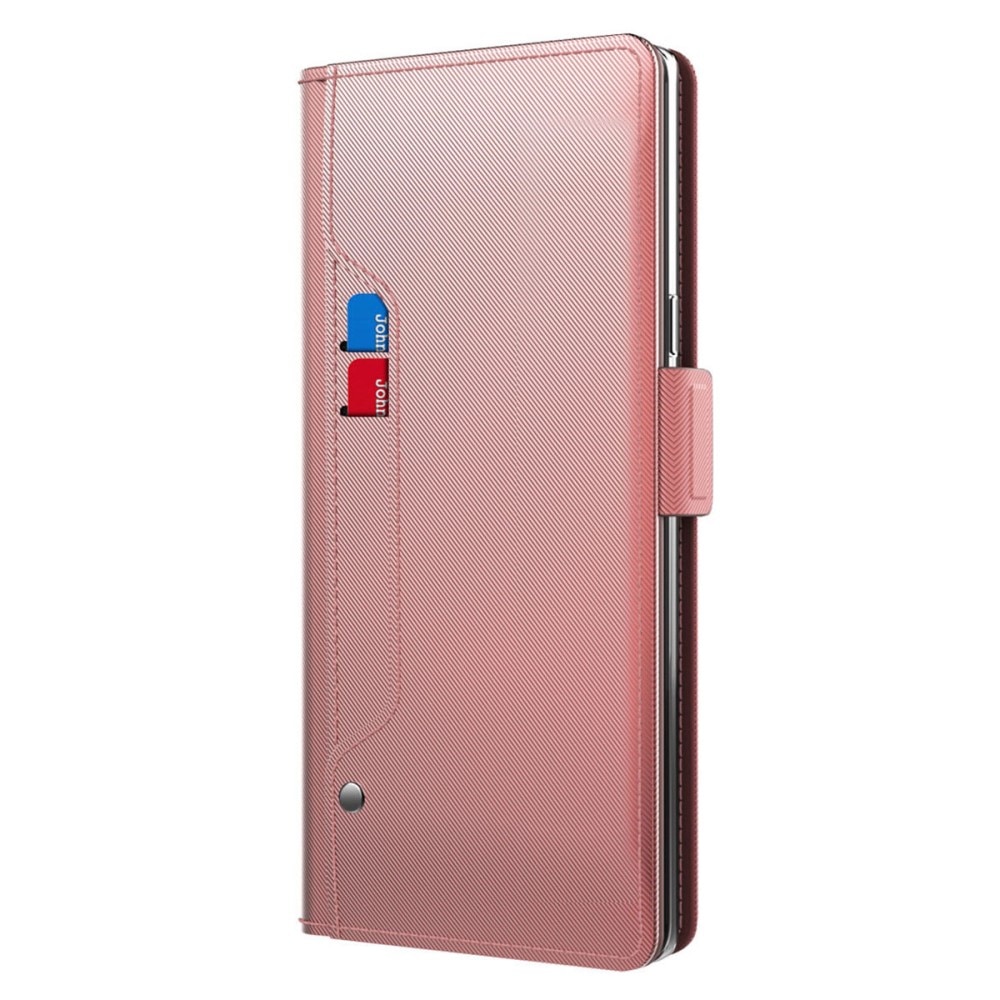 Samsung Galaxy S23 Ultra Bookcover Hoesje met Spiegel roze goud