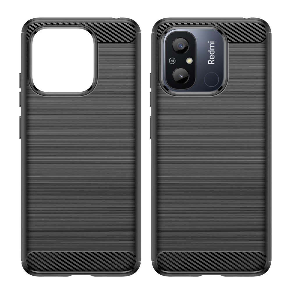 Hoesje TPU Brushed Xiaomi Redmi 12C Zwart